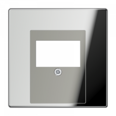 АУДИО-розетка хром полированный 2-разъем белая вставка