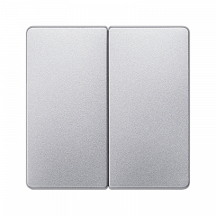 КНОПКА 2-клавишная алюминиевый металлик