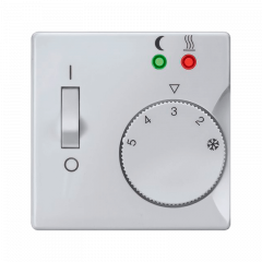 Терморегулятор для ТЕПЛОГО ПОЛа алюминиевый металлик с датчиком