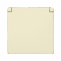 РОЗЕТКА с заземлением и крышкой электробелый (IP 44)