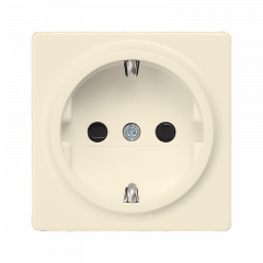 Розетка с заземлением и защитными шторками электробелый (IP 44)