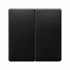 Переключатель 2-клавишный c 2 мест черный металлик