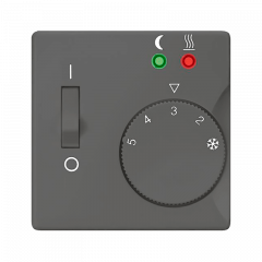 Терморегулятор для ТЕПЛОГО ПОЛа черный металлик с датчиком