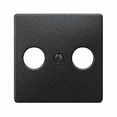 TV/FM-розетка проходная черный металлик