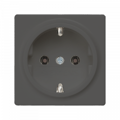 Розетка с заземлением черный металлик (IP 44)