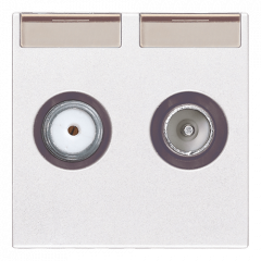 TV-RD-SAT-розетка оконечная Белый 2-модульная