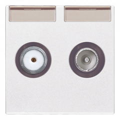 TV-RD-SAT-розетка проходная Белый 2-модульная