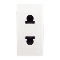 Розетка без заземления Белый евро-американский 1-модульная