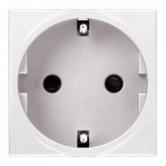 Розетка с заземлением Белый 2-модульная