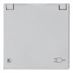 Розетка с заземлением и откидной крышкой Некст 2-модульная