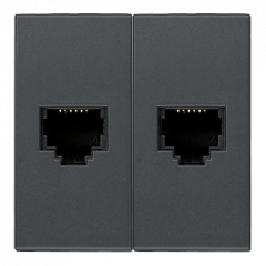 TF-розетка двойная Серый