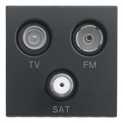 TV-FM-SAT-розетка Серый 2-модульная