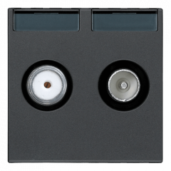 TV-RD-SAT-розетка оконечная Серый 2-модульная