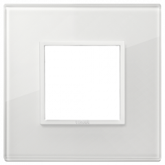 Рамка Vimar Eikon Evo стекло полностью белый бриллиант - 1 пост