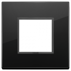 Рамка Vimar Eikon Evo стекло полностью черный бриллиант - 1 пост