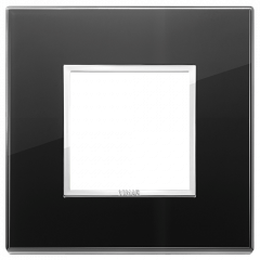Рамка Vimar Eikon Evo стекло черный бриллиант - 1 пост