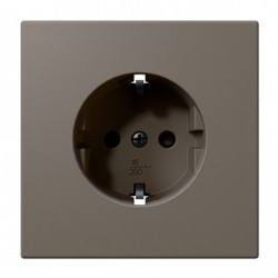 JASMART _ матовый Тауп (soft touch)  Рс/з  с защитными шторками 16A 250V~ 2P+T