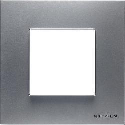 Рамка ABB Niessen Zenit серебристый - 1 пост (2 модуля)