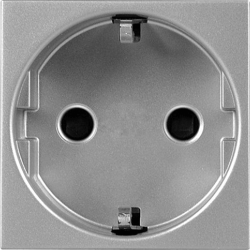 Розетка с заземлением серебряный