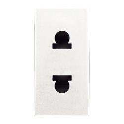 Розетка без заземления Белый евро-американский 1-модульная