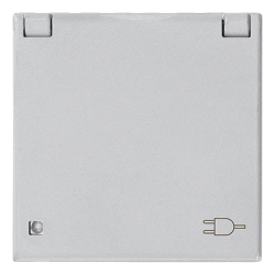 Розетка с заземлением и откидной крышкой Некст 2-модульная