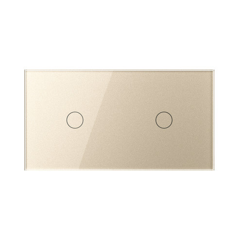 Двухклавишный сенсорный выключатель livolo на 2 поста (1-1) из стекла