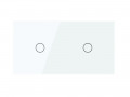 Двухклавишный сенсорный выключатель livolo на 2 поста (1-1) из стекла