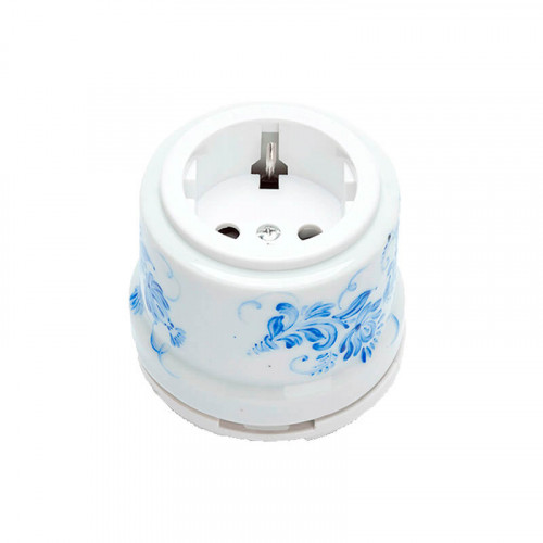 Гжель ретро выключатели и розетки Salvador