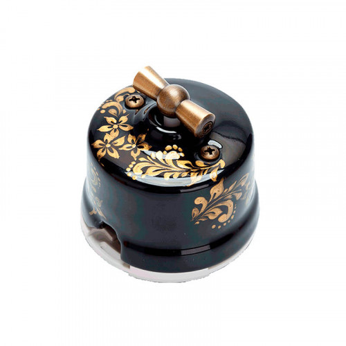 Ретро выключатели и розетки с золотым орнаментом Salvador