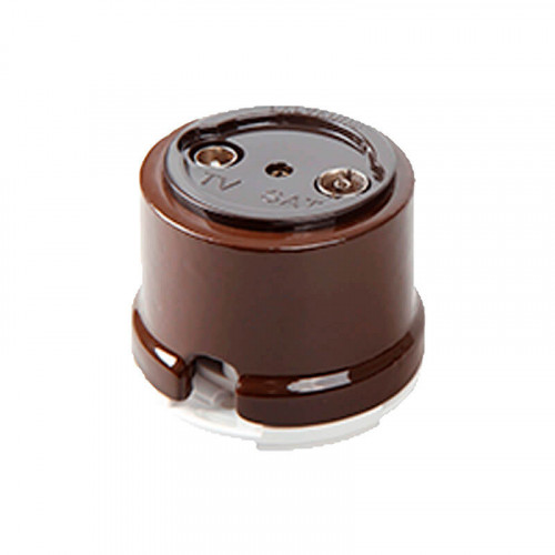 Коричневые ретро выключатели и розетки Salvador