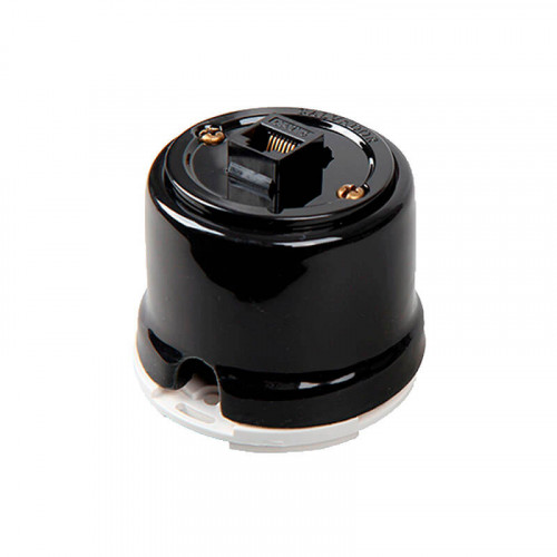 Чёрные ретро выключатели и розетки Salvador