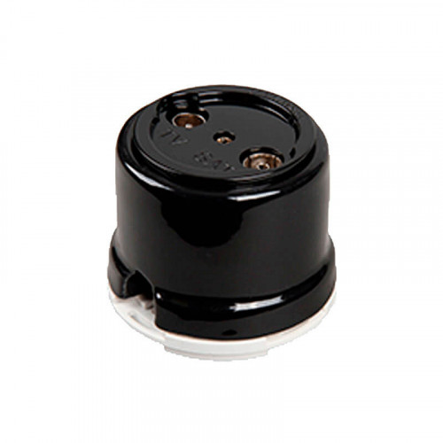 Чёрные ретро выключатели и розетки Salvador