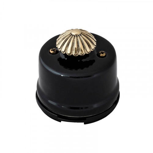 Чёрные ретро выключатели и розетки Salvador