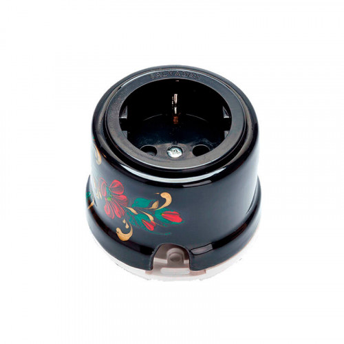 Ретро выключатели и розетки Salvador под хохлому