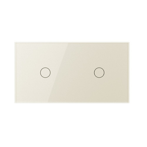 Двухклавишный сенсорный выключатель livolo на 2 поста (1-1) из стекла