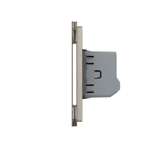 Трёхклавишный сенсорный выключатель livolo на 2 поста (1-2) из стекла