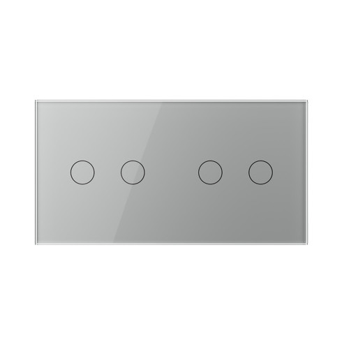 Четырёхклавишный сенсорный выключатель livolo на 2 поста (2-2) из стекла