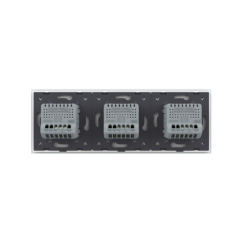 Трехклавишный сенсорный выключатель livolo на 3 поста (1-1-1) из стекла