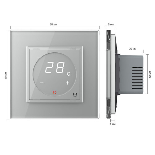 Терморегулятор пола Livolo 16А, сенсорное управление, датчик воздуха, 1 пост