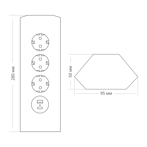 Удлинитель Mebax 50F угловой