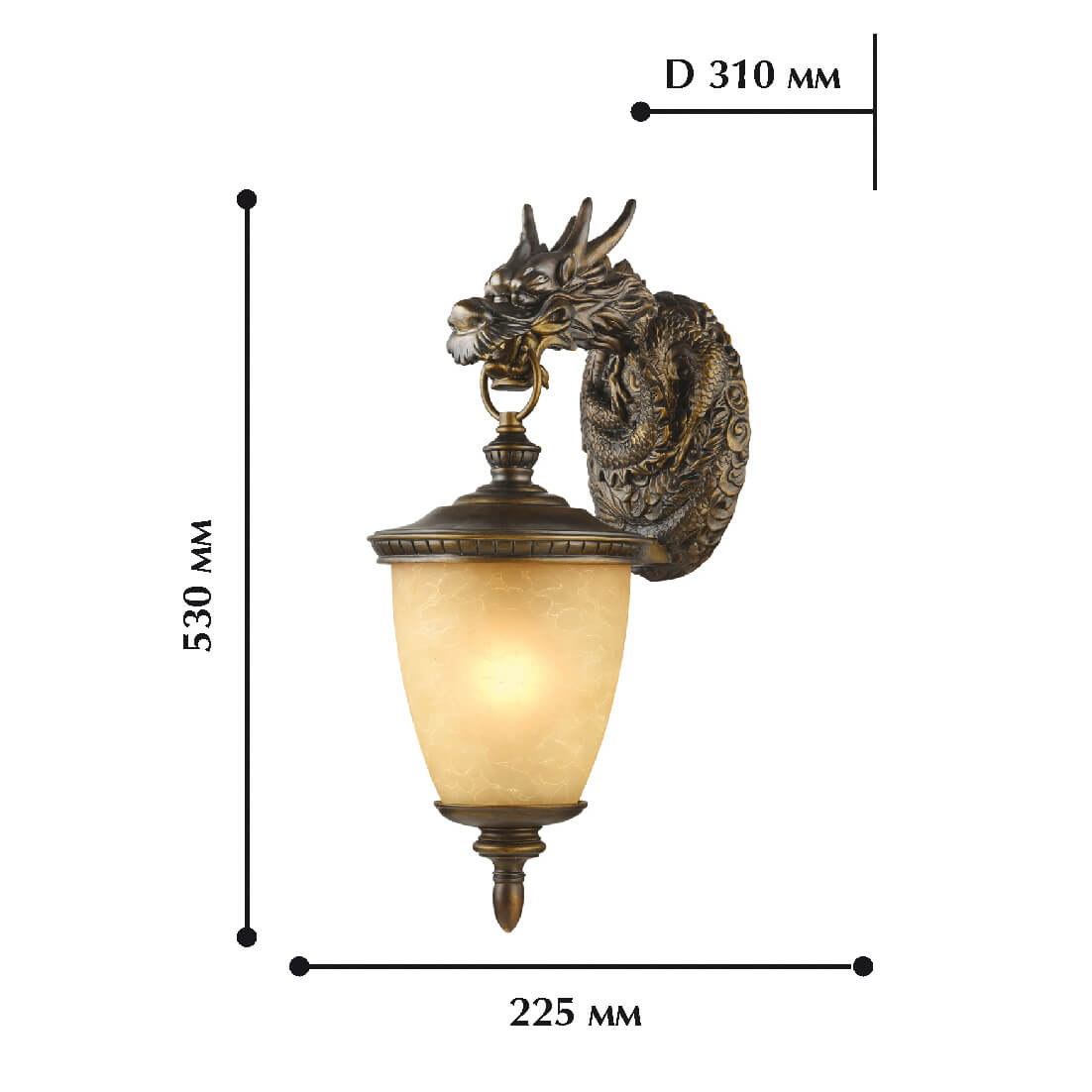 Уличный настенный светильник на штанге Favourite Dragon 1716-1W. Фотография №2