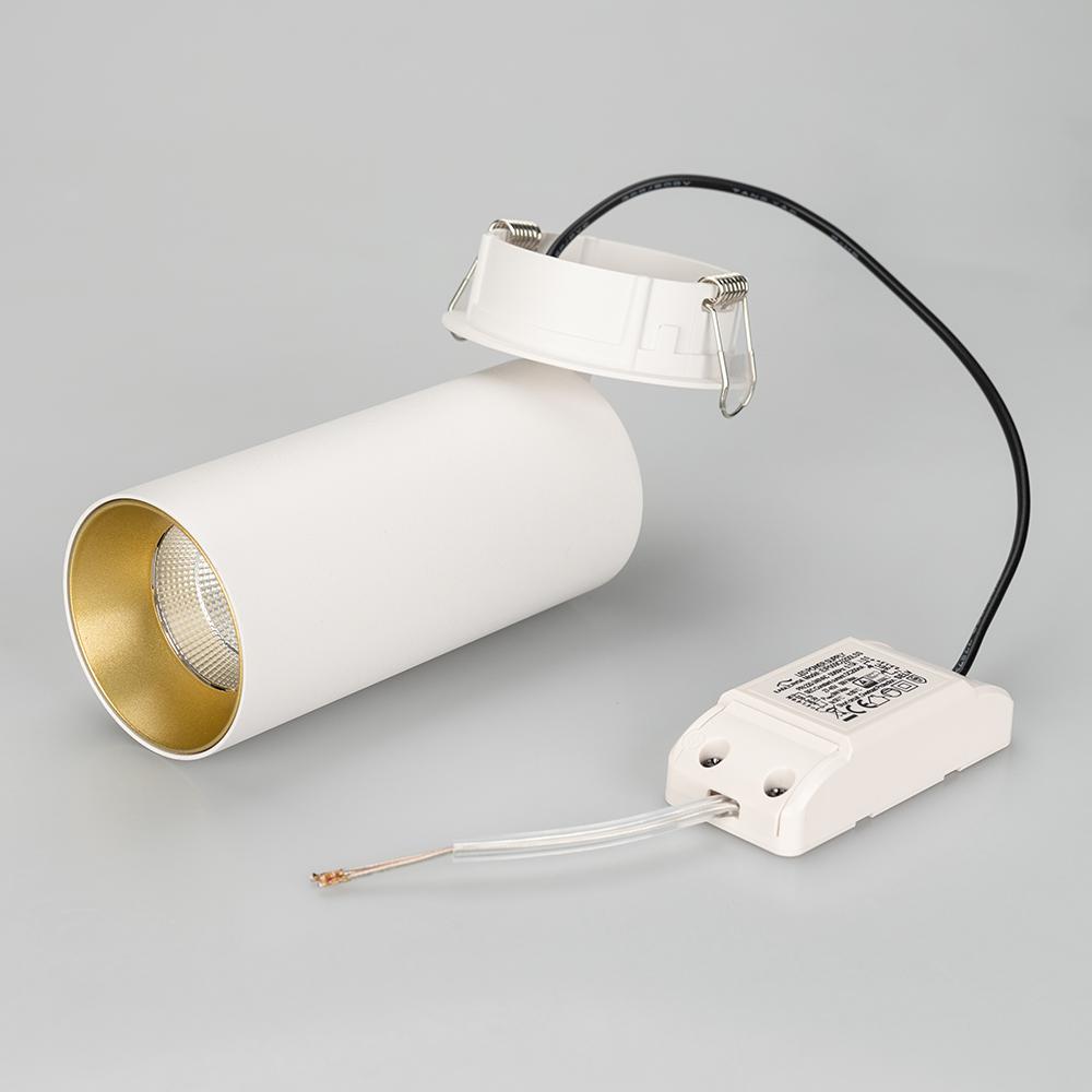Встраиваемый светильник Arlight SP-POLO-BUILT-R65-8W Warm3000 (WH-GD, 40 deg). Фотография №4