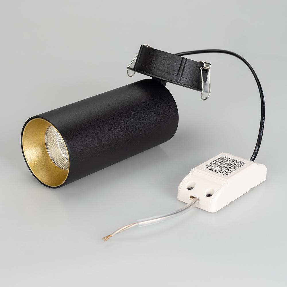 Встраиваемый светильник Arlight SP-POLO-BUILT-R65-8W Warm3000 (BK-GD, 40 deg). Фотография №4