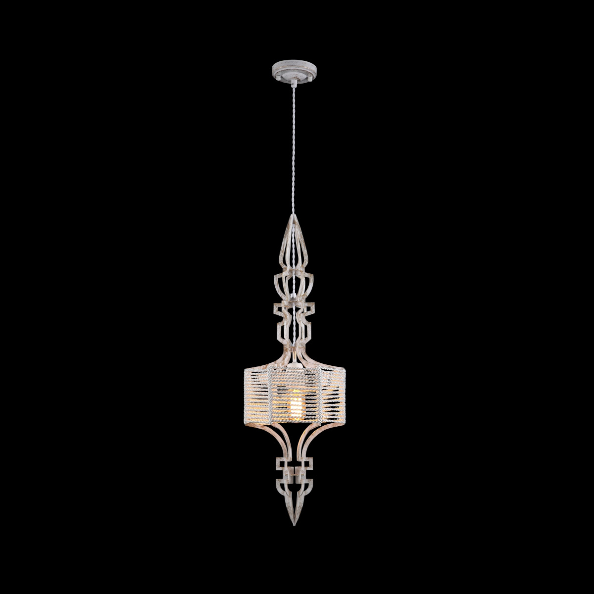 Светильник подвесной Crystal Lux PRIMA SP1 A WHITE-GOLD/WHITE. Фотография №3