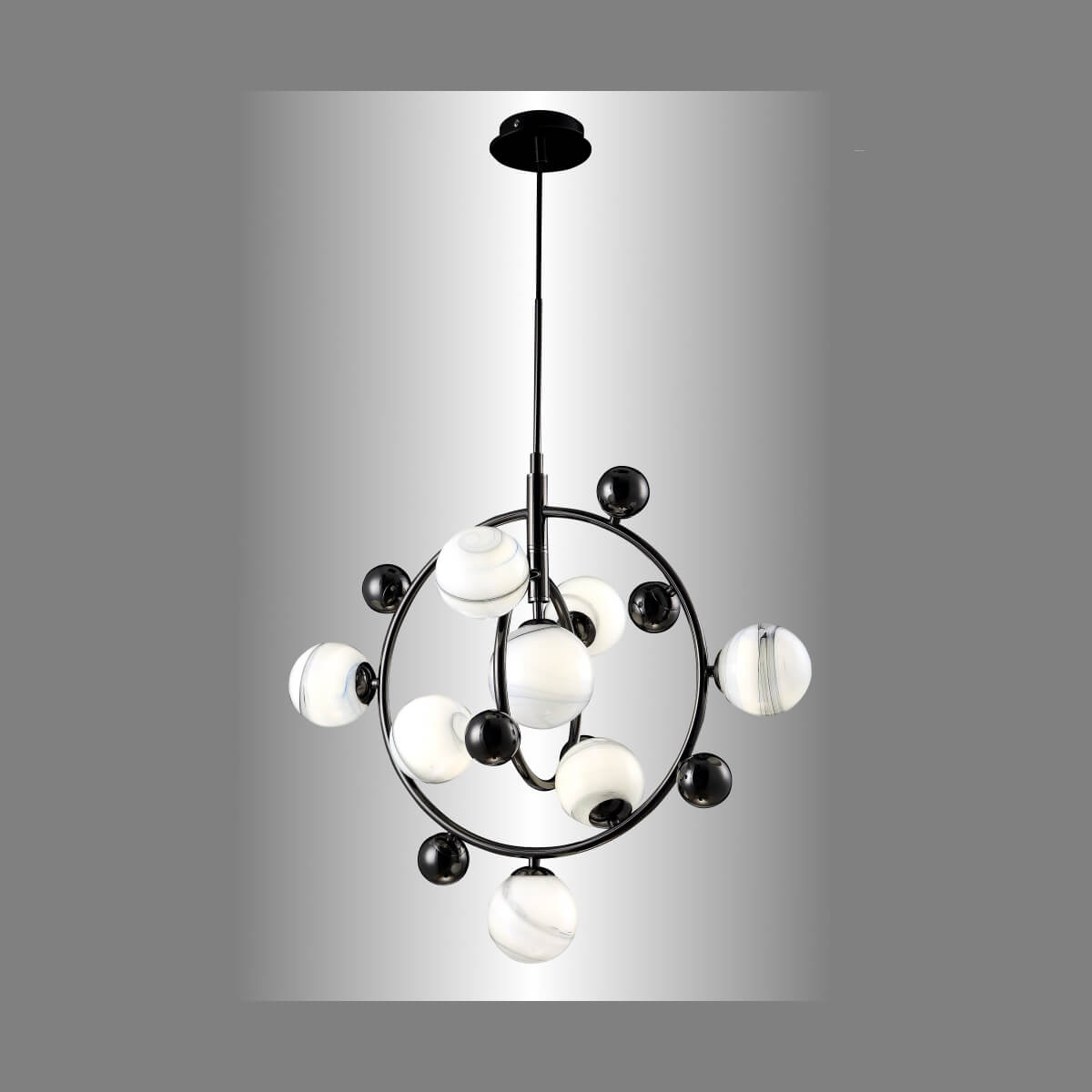 Светильник подвесной Crystal Lux SALVADORE SP8V BLACK CHROMIUM. Фотография №3